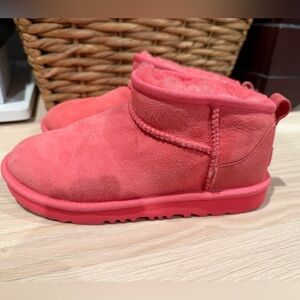 Bright Coral Pink Ultra Mini Girls Uggs